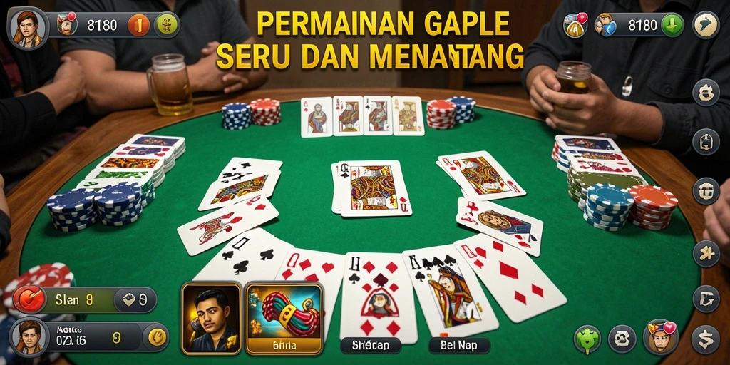 Tampilan gameplay seru dari permainan Gaple 8180.