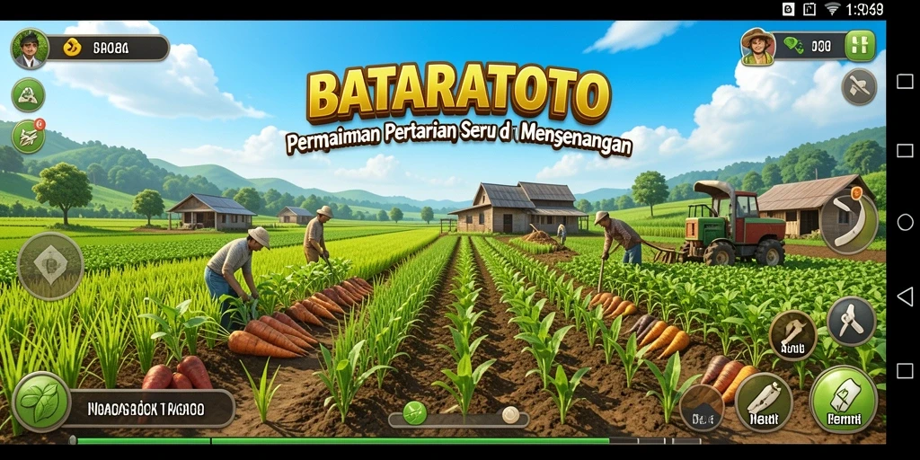 Tampilan gameplay seru di BATARATOTO dengan berbagai fitur pertanian.