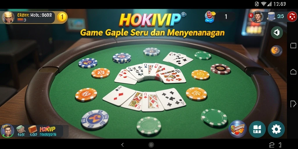 Screenshot HOKIVIP menampilkan momen seru permainan Gaple.