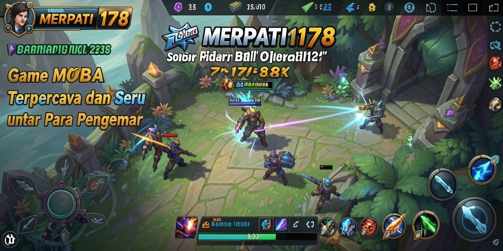 Tampilan gameplay MOBA yang menegangkan di MERPATI178.