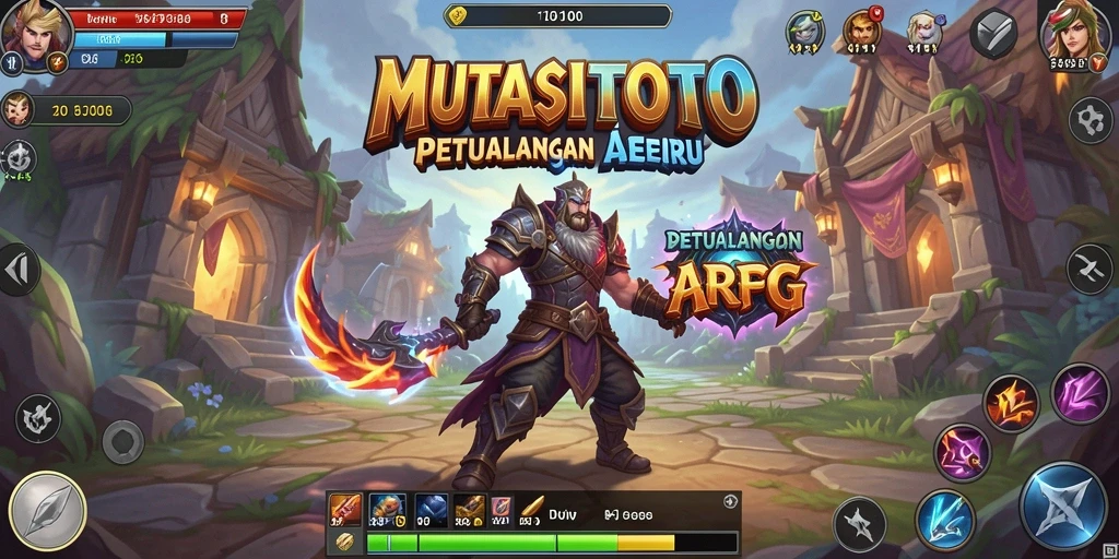 Screenshot gameplay MUTASITOTO menampilkan aksi pertempuran yang mendebarkan.
