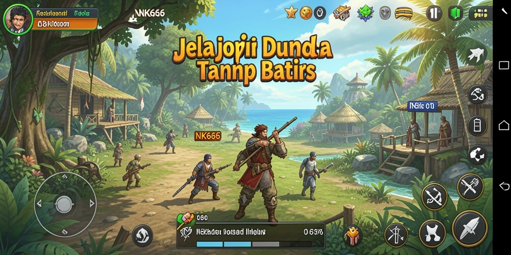 Screenshot gameplay NK666 menampilkan petualangan mendebarkan di dunia terbuka.
