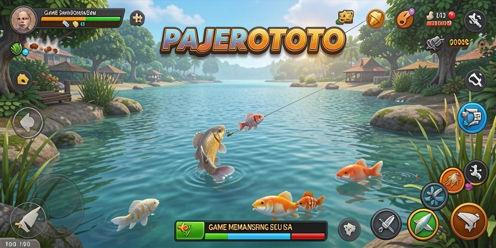 Tampilan gameplay PAJEROTOTO yang seru saat menangkap ikan.