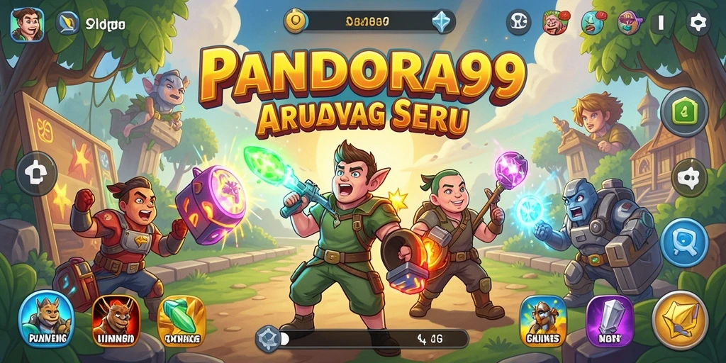 Tampilan menakjubkan dari gameplay seru PANDORA99 di arena Arcade.