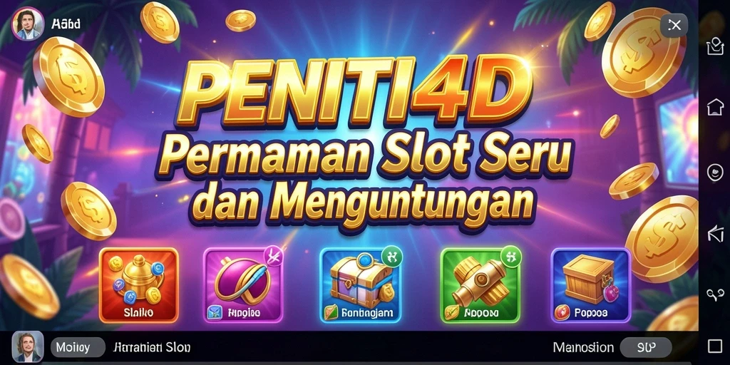 Tampilan gameplay seru di PENITI4D dengan berbagai tema slot.