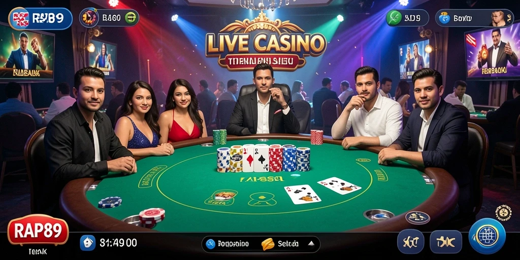 Screenshot gameplay Live Casino yang mendebarkan dan interaktif.