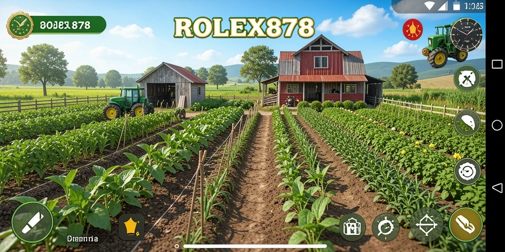 Tampilan gameplay yang menarik dari permainan pertanian ROLEX878.