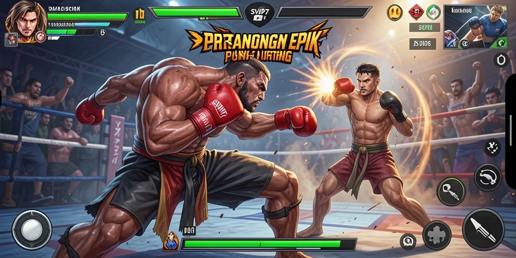 Screenshot menunjukkan aksi pertarungan seru antara karakter dalam SVIP7.