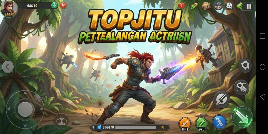 Screenshot menampilkan pengguna dalam aksi epic di game Action.