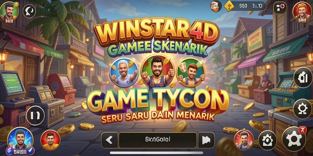Tangkapan layar gameplay WINSTAR4D yang menampilkan pengelolaan bisnis Tycoon.